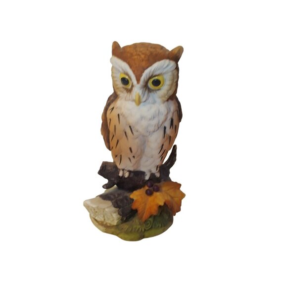 Great Horned Owl Porcelain Bird Art Sculpture by Andrea by Sadek #6315 5-1/2" - Picture 1 of 8